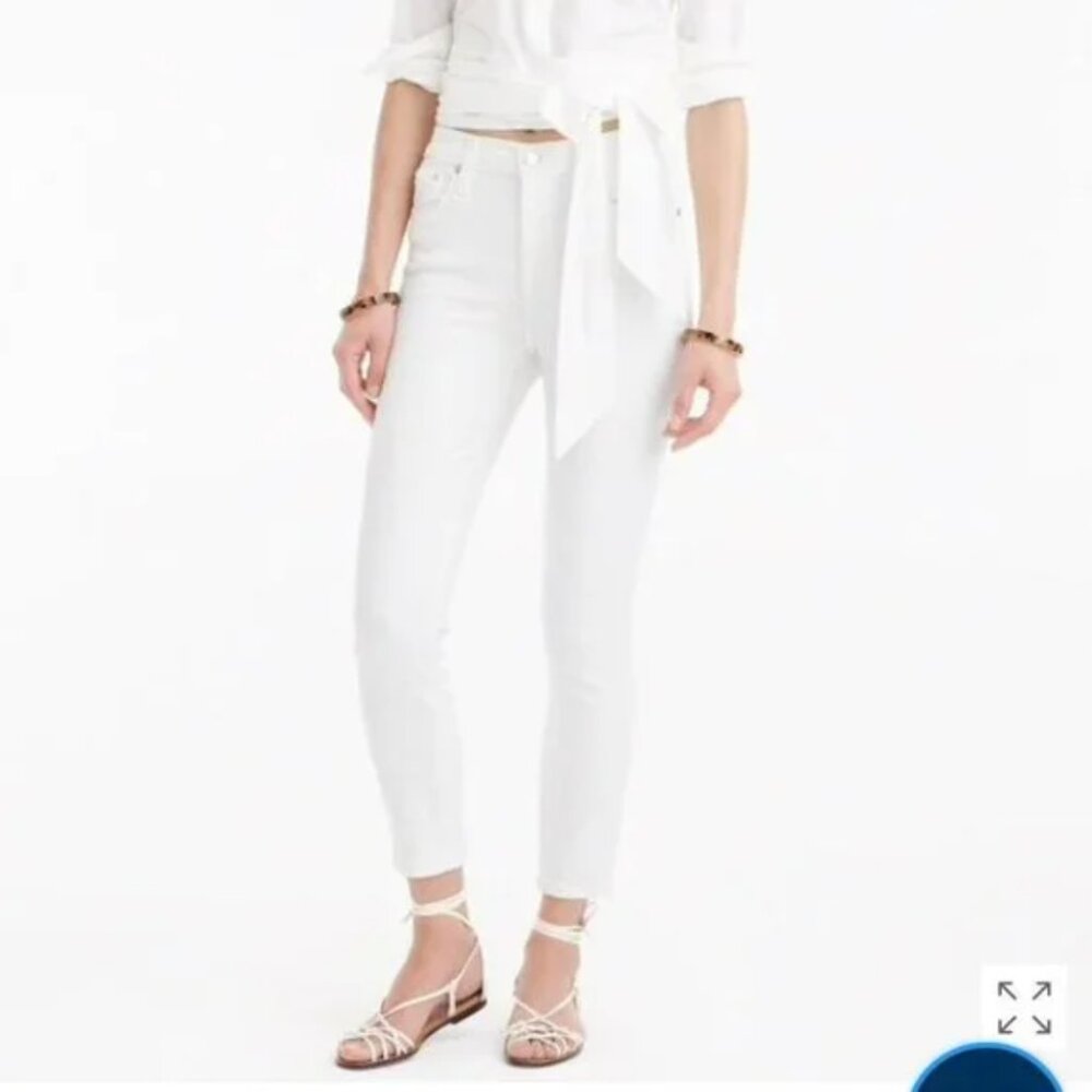 J. Crew Lookout High-Rise Crop Skinny White Jeans